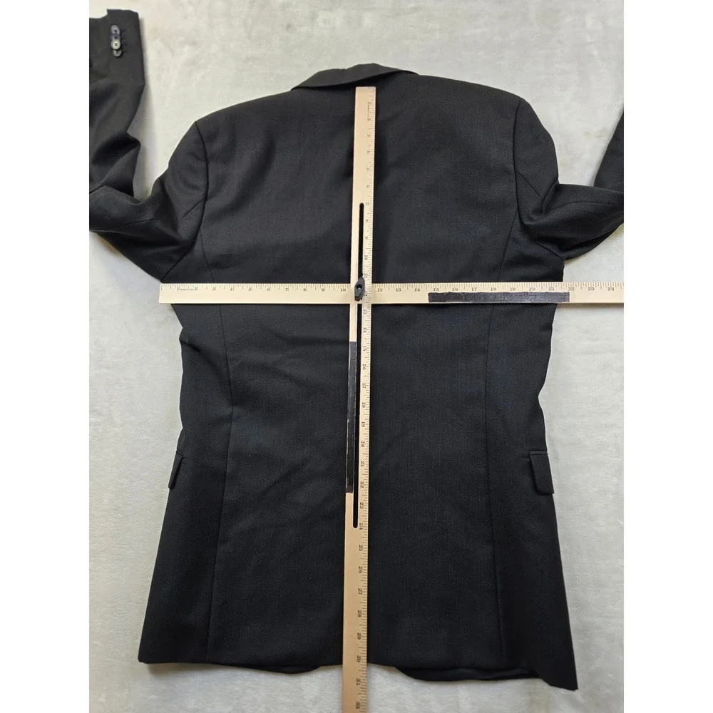 Hugo Boss Blazer Mens 40L 40 Charcoal Gray Textured Stripe Sport Coat‎